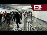 Lluvia provoca inundación en la estación  del Metro Cuatro Caminos / Todo México