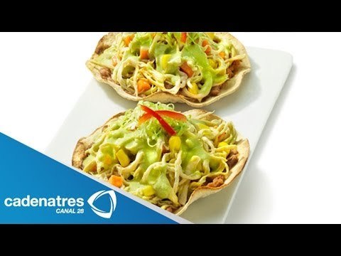 Receta de Tostadas de Pollo con Rajas / Tostadas de Pollo con Rajas