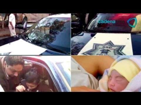 Nace bebé en un patrulla gracias a policías de la Secretaria de Seguridad Pública