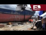Desmantelan en Filipinas buques arrastrados por el tifón Haiyán/ Global