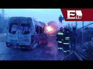 Se incendia pipa de gas luego de chocar contra camioneta en autopista Chamapa-Lechería