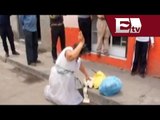 Mujer indigente es agredida con gas lacrimógeno por policía de Michoacán / Excélsior Informa