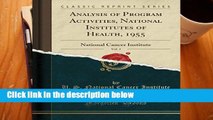 D.o.w.n.l.o.a.d E.b.o.ok Analysis of Program Activities, National Institutes of Health, 1955, Vol.