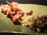 Receta de Brochetas tandoori con arroz /  Brochetas tandoori con arroz