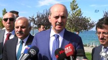 AK Parti Genel Başkanvekili Numan Kurtulmuş: 'İnşaat faaliyetinin güvenliğini sağlamak için görevlendirilen askerlerimiz yola döşenen el yapımı patlayıcının patlatılması sonucu hain bir şekilde şehit edildiler'