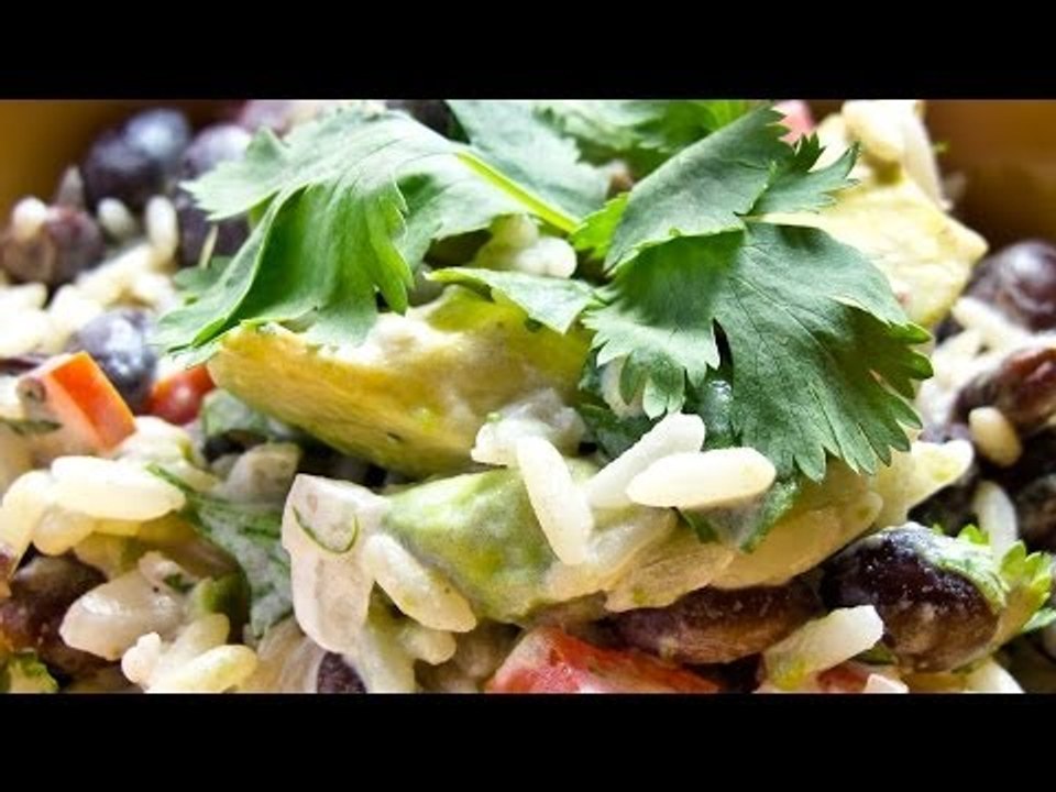 Receta de ensalada de arroz con frijoles estilo...
