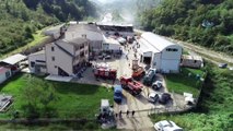 Trabzon’da süt ürünleri imalatı yapılan fabrikada çıkan yangın söndürüldü