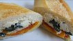 Receta de sándwiches de queso de cabra con vegetales rostizados