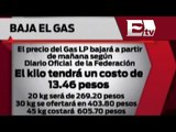 Baja el precio del gas LP a 13.46 pesos por kilo / Vianey Esquinca