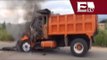 Incendian camión durante enfrentamiento entre transportistas de Oaxaca / Todo México