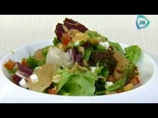 Receta de ensalada con vinagreta de cacahuate / Recipe salad with peanut dressing