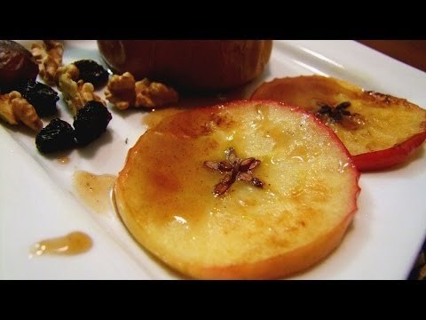 Receta de manzana asadas con miel de maple y mezcal