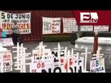 Manifestantes procedentes de Guanajuato arriban al palacio de San Lázaro / Vianey Esquinca
