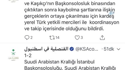 Konsolosluktan Suudi Gazeteci Cemal Kaşıkçı Açıklaması