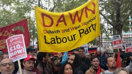 John McDonnell MP addresses demonstrators at fast food works 'McStrike'