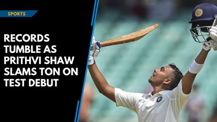 Records tumble as Prithvi Shaw slams ton on Test debut