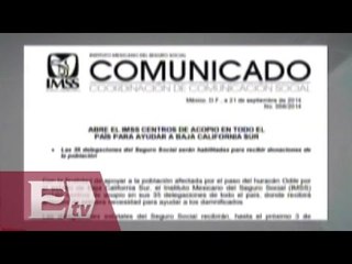 IMSS instala centro de acopio para apoyar a Baja California Sur / Excélsior informa