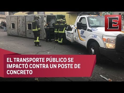 Más de 10 lesionados en volcadura de microbús en Iztapalapa