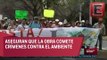 Marchan en la México-Toluca contra la construcción del Tren Interurbano