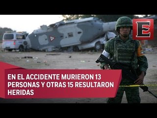Retiran helicóptero militar que se accidentó en Jamiltepec, Oaxaca