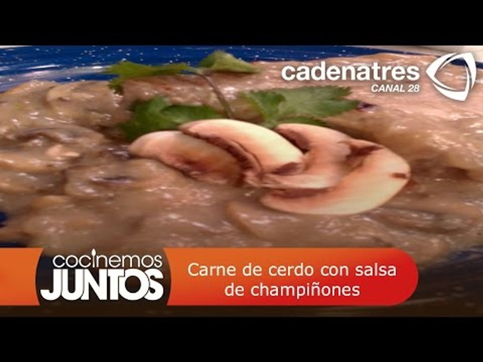 Carne de cerdo con salsa de champiñones