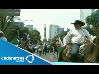 Integrantes de El Barzón se manifiestan contra la homologación (VIDEO)