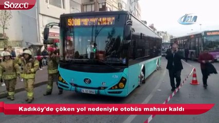 Kadıköy'de yol çöktü