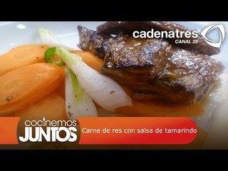 Carne de res con salsa de tamarindo ¡Sin grasa!
