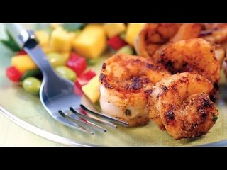 Ensaladas de camarón picante y vinagreta de limón