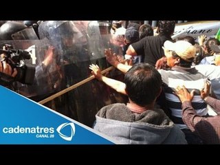 Campesinos destrozaron  instalaciones de la Sagarpa