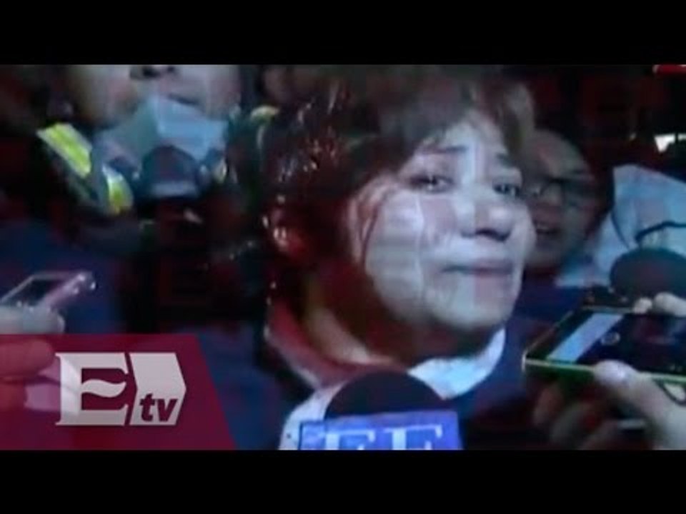 Granaderos golpean a mujer durante disturbios en marcha por Ayotzinapa / #1DMX