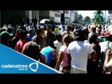Transportistas guerrerenses realizan bloqueos carreteros en Acapulco
