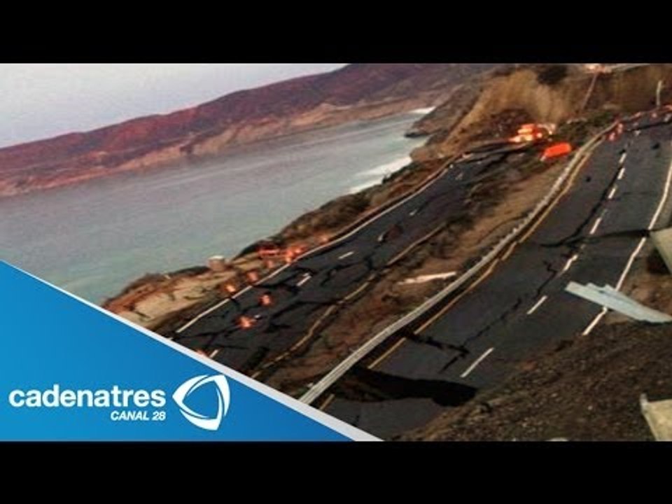 Colapsa tramo en carretera escénica Ensenada-Tijuana