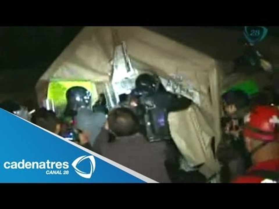 GDF repliega plantón de la CNTE en el Monumento a la Revolución