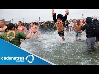 Osos polares se zambullen en aguas heladas del Coney Island