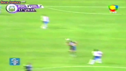 Gol de Palermo de cabeza de mitad de cancha a Vélez