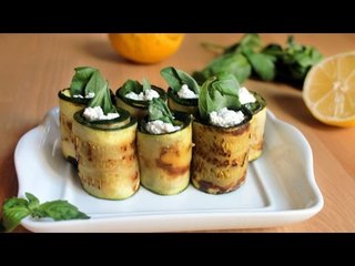 Carpaccio de calabacin con queso ricotta