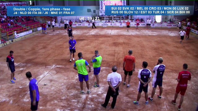 Premières parties de poules double, Euro Masculin, Alassio 2018