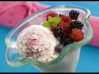 Helado de pastel de queso con frambuesa / Receta para hacer helado