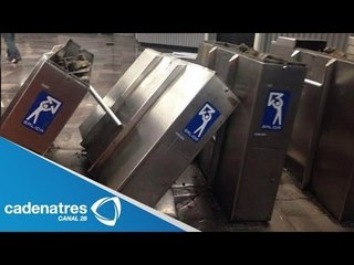 Consignan a tres personas por disturbios en metro hidalgo