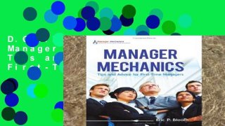 D.O.W.N.L.O.A.D [P.D.F] Manager Mechanics: Tips and Advice for First-Time Managers