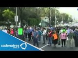 Vagoneros invidentes marchan en Tlalpan para pedir fin a los operativos