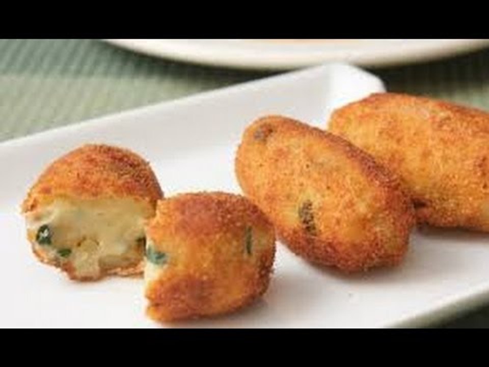 Croquetas de papa con alioli de azafrán / receta croquetas de papa / Cocinemos juntos