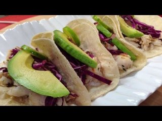Tacos de pescado con tequila y limón
