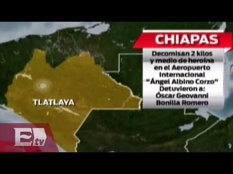 Decomisan 2 kilos de heroína en el Aeropuerto Internacional de Tuxtla / Excélsior informa