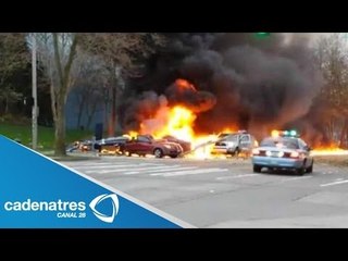 Se desploma helicóptero en Seattle / Helicopter falls in Seattle (VIDEO)