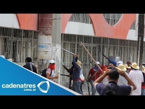 Maestros causan destrozos en sede del SNTE en Guerrero (VIDEO)