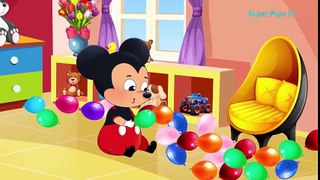 Mickey Mouse Gives A Minnie Mouse A Balloon Skirt!Learn Corlors For Kids With Mickey Mouse Cartoon