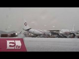 Granizo obliga a parar actividades en el Aeropuerto capitalino / Vianey Esquinca
