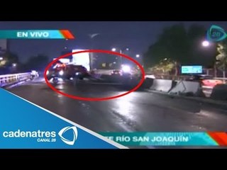 IMPRESIONANTE!! Accidente en Río San Joaquín; vuelca automóvil